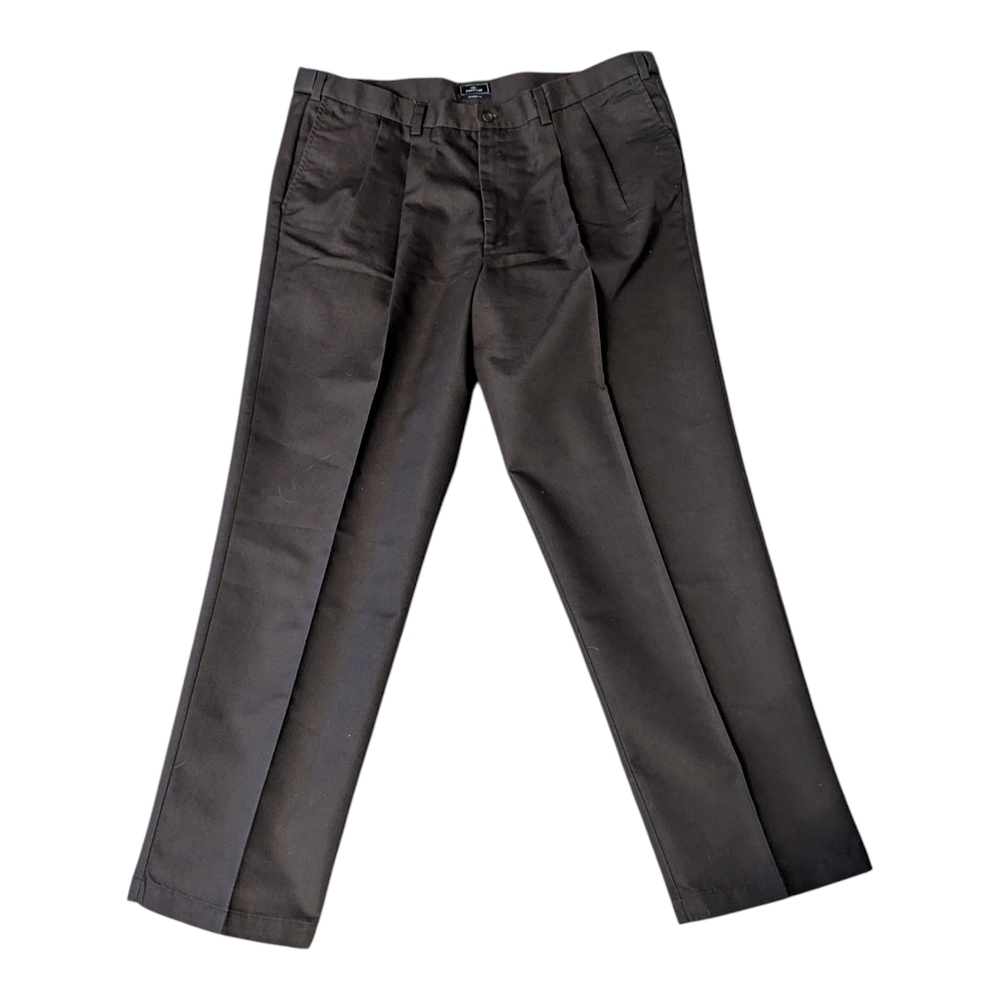 VTG Dockers Dark Brown Pleated Classic Fit No Wrinkles Khaki Pants Men's